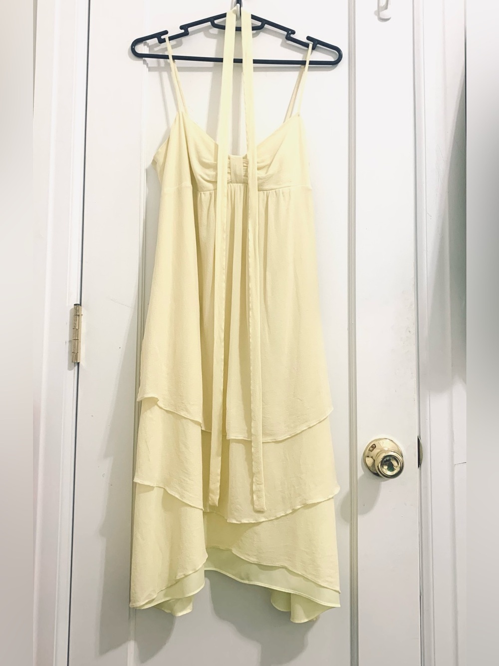 Club Monaco Light Yellow Layered Spaghetti-Strap Dress